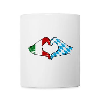 Italy Bavaria Flag Hands Heart Shape Used - Mug - white - Front