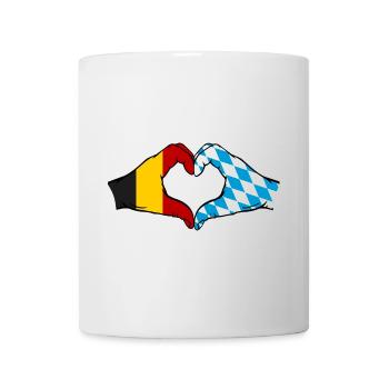 Belgium Bavaria Flag Hands Heart Shape - Mug - white - Front