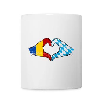 Romania Bavaria Flag Hands Heart Shape Used - Mug - white - Front
