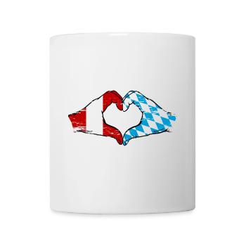 Peru Bavaria Flag Hands Heart Shape Used - Mug - white - Front