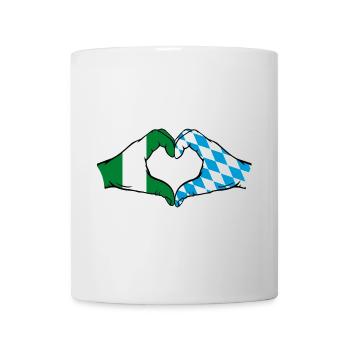 Nigeria Bavaria Flag Hands Heart Shape - Mug - white - Front