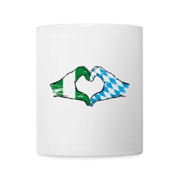 Nigeria Bavaria Flag Hands Heart Shape Used - Mug - white - Front