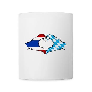 Thailand Bavaria Flag Hands Heart Shape - Mug - white - Front