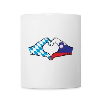 Bavière, Slovénie, Drapeau, Mains, Forme de coeur - Mug blanc - blanc - Devant