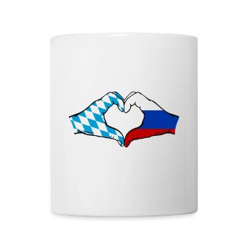 Bayern Russland Flagge Hände Herzform - Tasse - Weiß - Vorne