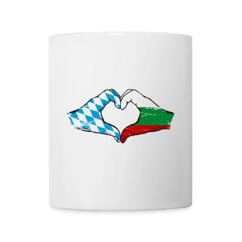 Bavière, Bulgarie, Drapeau, Mains, Forme de coeur Utilisé - Mug blanc - blanc - Devant
