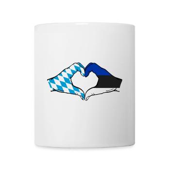 Bavière, Estonie, Drapeau, Aiguilles, Coeur - Mug blanc - blanc - Devant