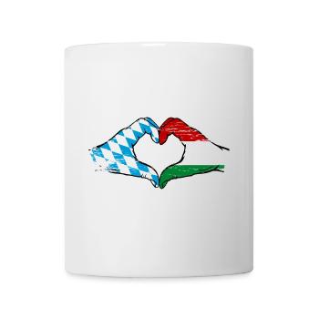 Bavière, Hongrie, Drapeau, Aiguilles, Forme de coeur Utilisé - Mug blanc - blanc - Devant