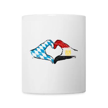 Bavaria Egypt Flag Hands Heart Shape Used - Mug - white - Front