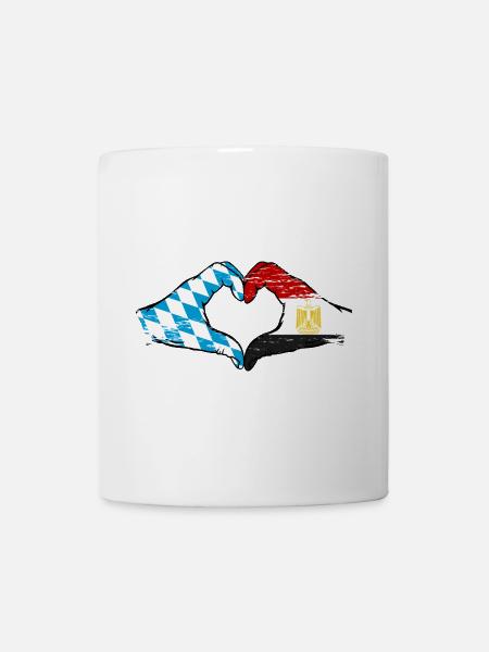 Bayern Ägypten Flagge Hände Herzform used - Tasse - Weiß
