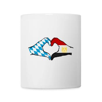 Bavaria Egypt Flag Hands Heart Shape - Mug - white - Front