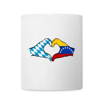 Bavaria Venezuela Flag Hands Heart Shape - Mug - white - Front