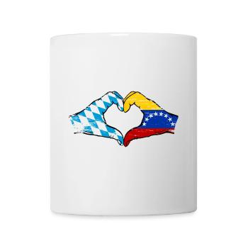 Bavaria Venezuela Flag Hands Heart Shape Used - Mug - white - Front