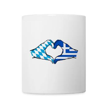 Bavaria Greece Flag Hands Heart Shape - Mug - white - Front