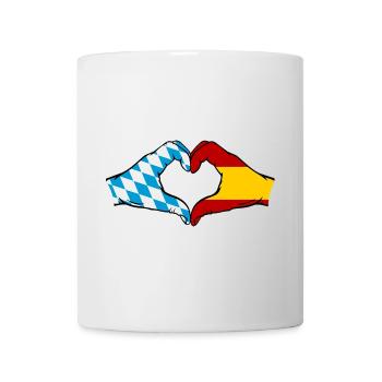 Bavaria Spain Flag Hands Heart Shape - Mug - white - Front