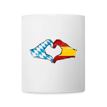 Bayern Spanien Flagge Hände Herzform used - Tasse - Weiß - Vorne