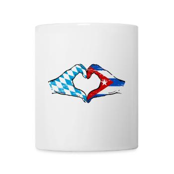 Bavière, Cuba, Drapeau, Mains, Coeur, Forme Utilisé - Mug blanc - blanc - Devant