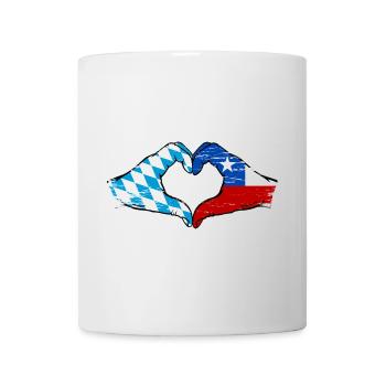 Bavière, Chili, drapeau, aiguilles, forme de coeur utilisé - Mug blanc - blanc - Devant