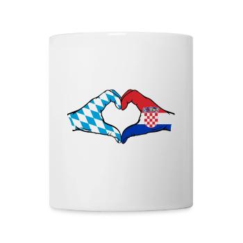 Bavière, Croatie, Drapeau, Mains, Coeur - Mug blanc - blanc - Devant