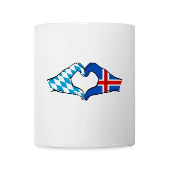 Bavière, Islande, drapeau, mains, forme de coeur - Mug blanc - blanc - Devant