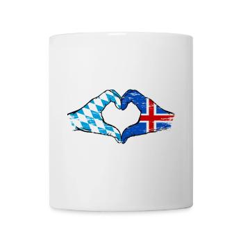 Bavaria Iceland Flag Hands Heart Shape Used - Mug - white - Front