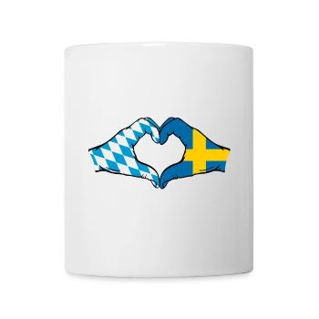 Bavière, Suède, Drapeau, Aiguilles, Coeur - Mug blanc - blanc - Devant