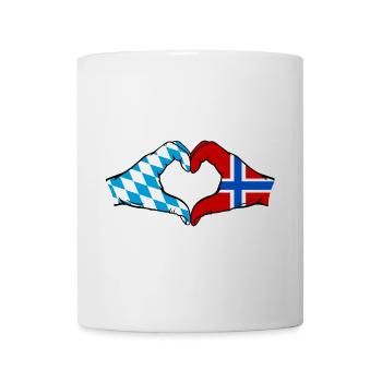 Bavaria Norway Flag Hands Heart Shape - Mug - white - Front