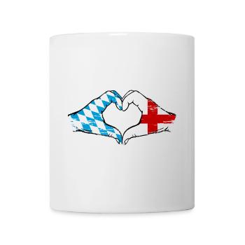 Bayern Angleterre Drapeau Mains Coeur Forme Utilisé - Mug blanc - blanc - Devant