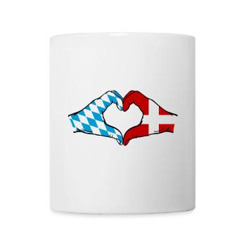 Bavière, Danemark, Drapeau, Mains, Coeur - Mug blanc - blanc - Devant