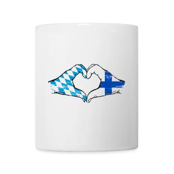 Bayern Finland Flagge Hände Herzform used - Tasse - Weiß - Vorne