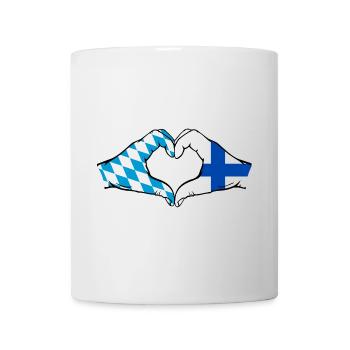 Bayern Finland Flagge Hände Herzform - Tasse - Weiß - Vorne