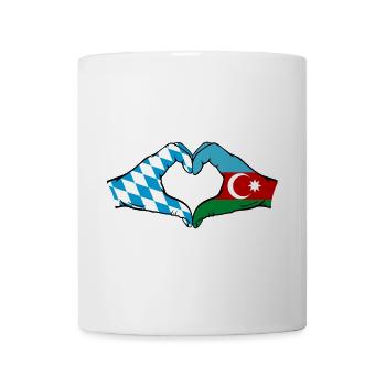 Bayern Aserbaidschan Flagge Hände Herzform - Tasse - Weiß - Vorne