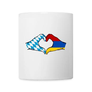 Bavière, Arménie, Drapeau, Mains, Coeur - Mug blanc - blanc - Devant