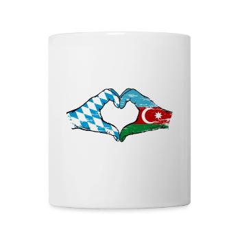 Bayern Aserbaidschan Flagge Hände Herzform used - Tasse - Weiß - Vorne