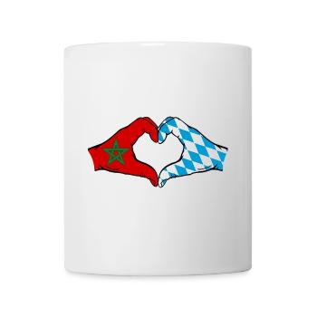 Morocco Bavaria Flag Hands Heart Shape - Mug - white - Front