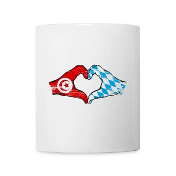 Tunisia Bavaria Flag Hands Heart Shape Used - Mug - white - Front