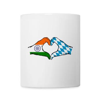 India Bavaria Flag Hands Heart Shape - Mug - white - Front