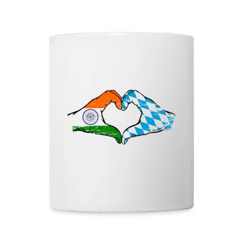 India Bavaria Flag Hands Heart Shape Used - Mug - white - Front