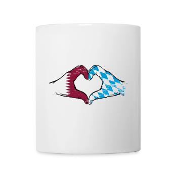 Qatar Bavaria Flag Hands Heart Shape Used - Mug - white - Front
