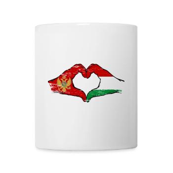 Montenegro Hungary Flag Hands Heart Shape Used - Mug - white - Front