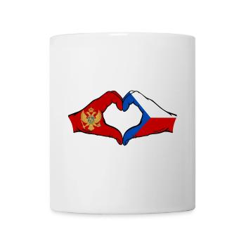 Monténégro République tchèque Drapeau Mains Coeur Forme - Mug blanc - blanc - Devant