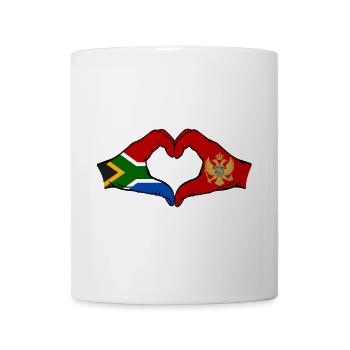 Südafrika Montenegro Flagge Hände Herzform - Tasse - Weiß - Vorne