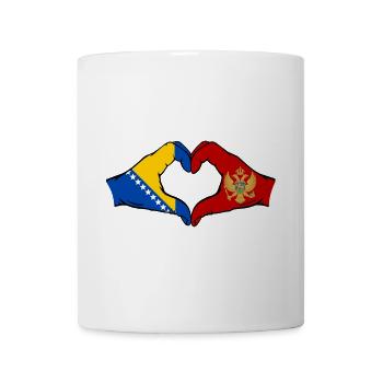 Bosnia Montenegro Flag Hands Heart Shape - Mug - white - Front