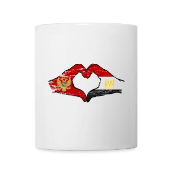 Montenegro Egypt Flag Hands Heart Shape Used - Mug - white - Front