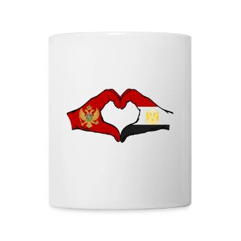 Montenegro Egypt Flag Hands Heart Shape - Mug - white - Front