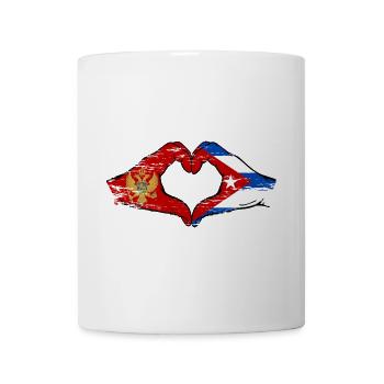 Montenegro Cuba Flag Hands Heart Shape Used - Mug - white - Front