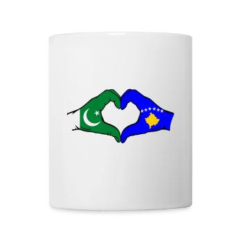 Pakistan Kosovo drapeau mains coeur forme - Mug blanc - blanc - Devant