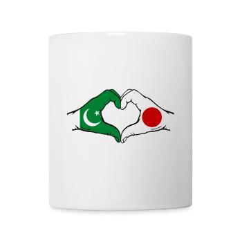 Pakistan Japan Flag Hands Heart Shape - Mug - white - Front