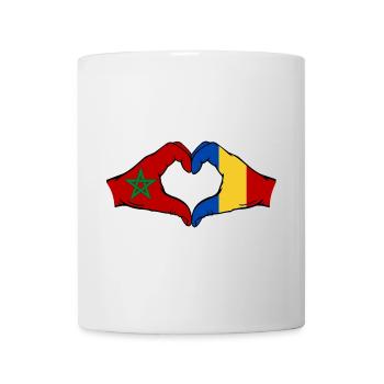 Marokko Rumänien Flagge Hände Herzform - Tasse - Weiß - Vorne