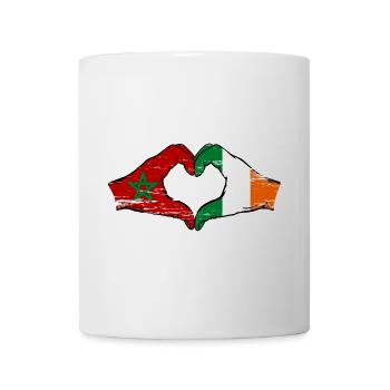 Marokko Irland Flagge Hände Herzform used - Tasse - Weiß - Vorne